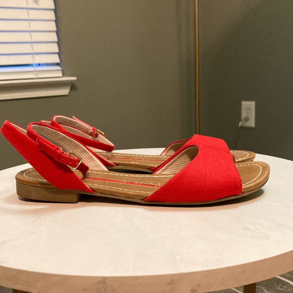 Red Strappy Sandals - Picture 2 of 3